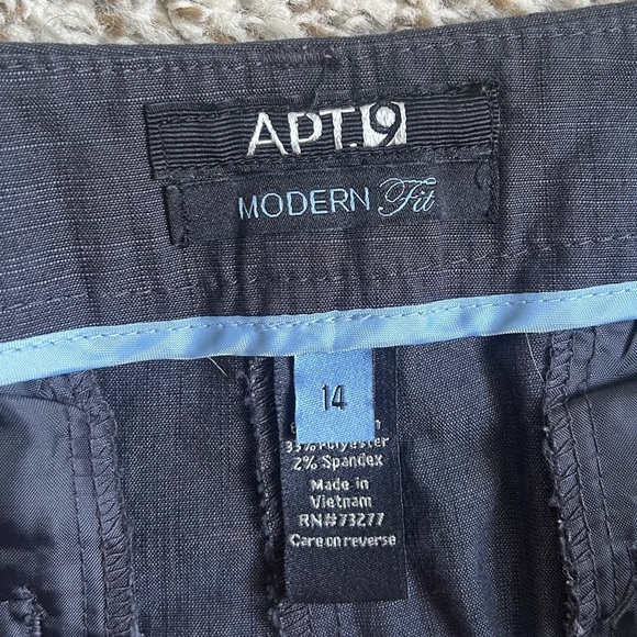 Apt. 9 Modern Fit Grey Trousers Ankle Business Casual Office Neutral 14 - Picture 2 of 7